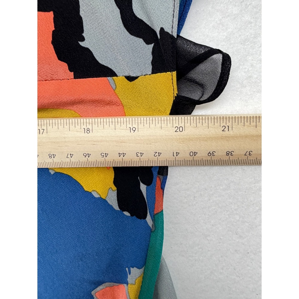 Tracy Reese Anthropologie Multicolor 100% Silk Geometric Blouse Top S NWOT New - Picture 6 of 9